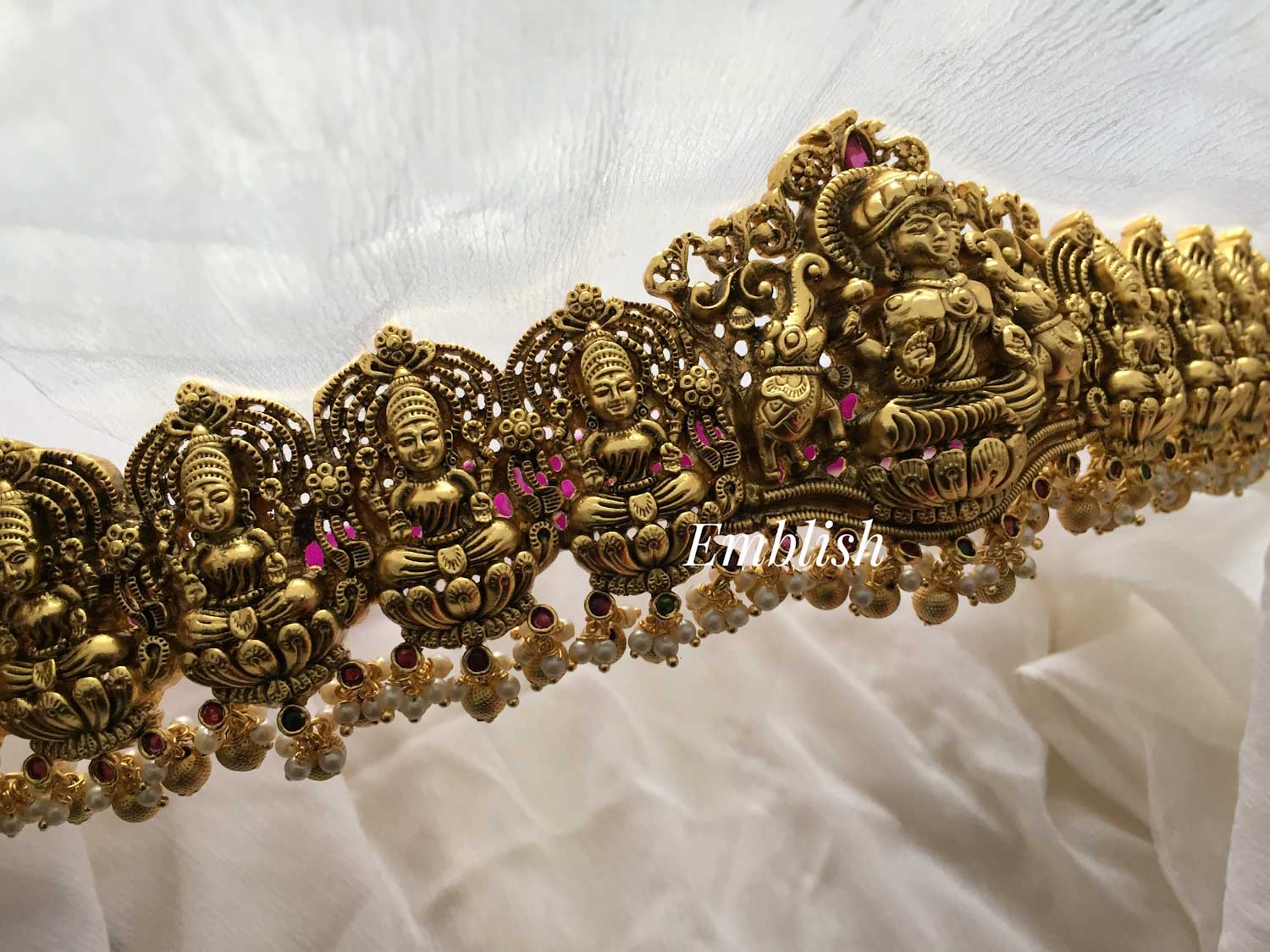 Gold alike Antique Bold Lakshmi Haathi hipbelt